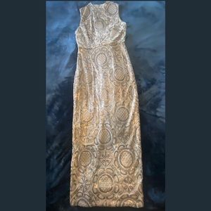 Adrianna Papell Rose Gold/Pewter Sz 8 Evening Gown